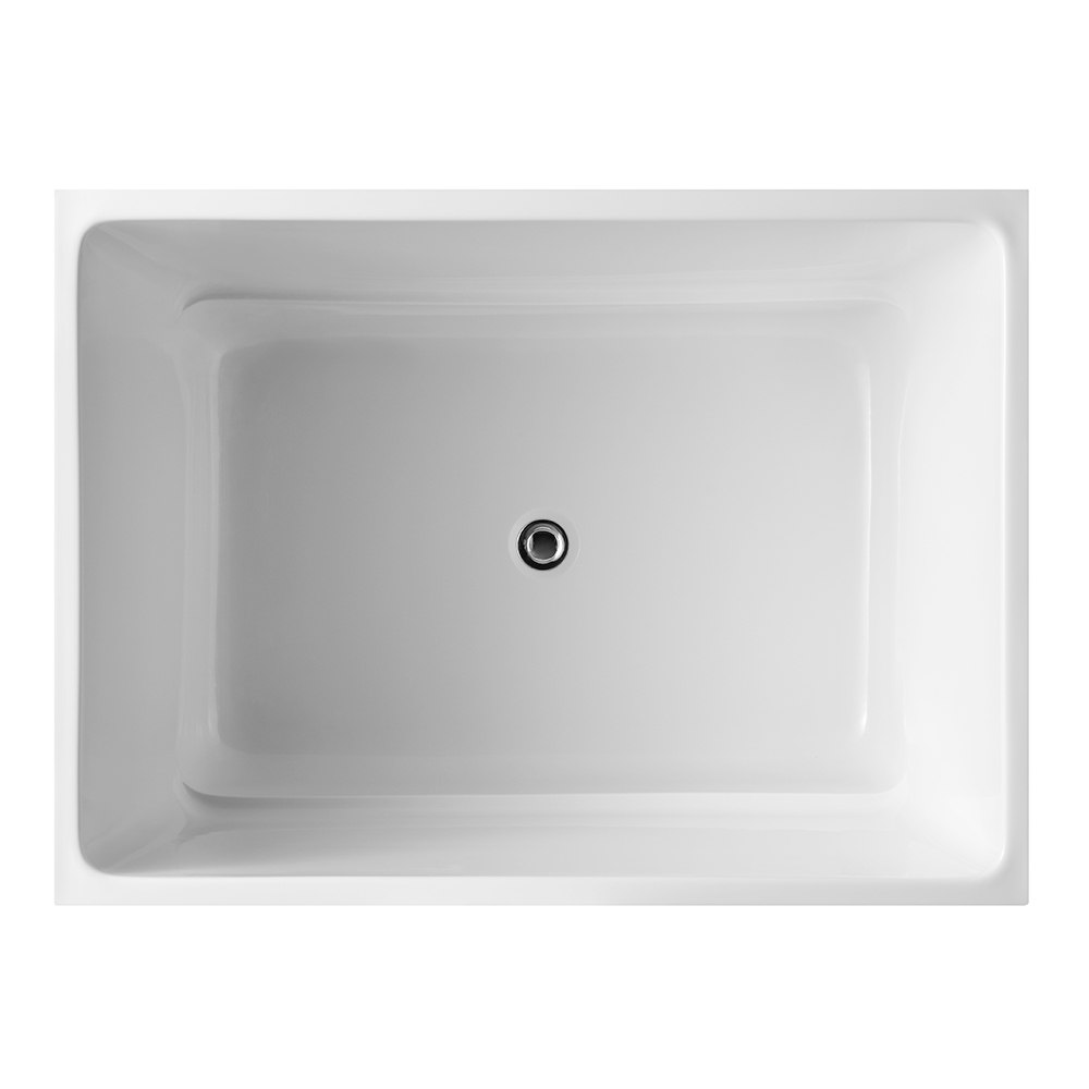 SHUIDAO Japanese Deep Soaking Tub with Integrated Seat Step & Solid Wood Floor Mat