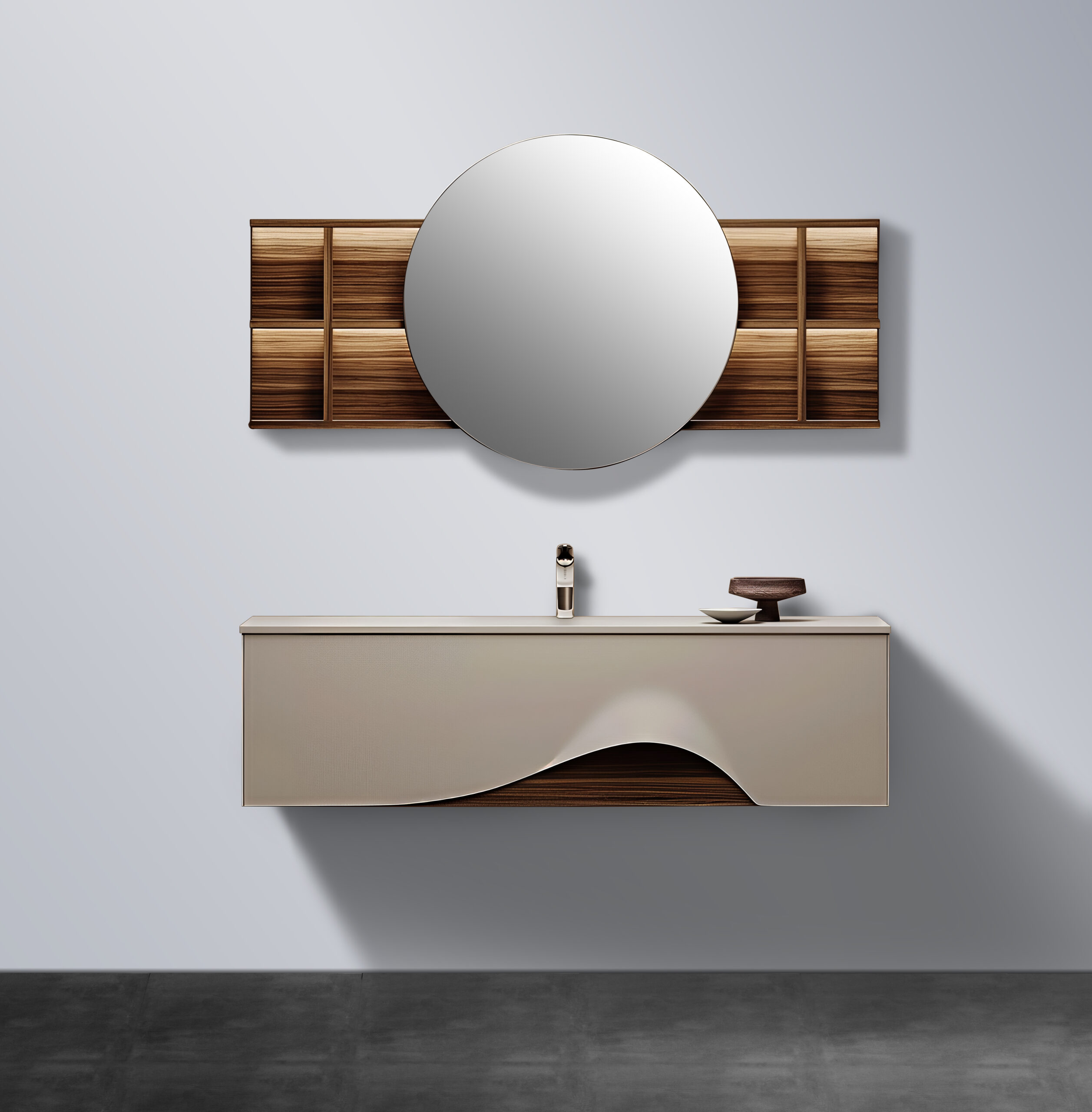 Sage Matte Integrated Sink Floating Vanity