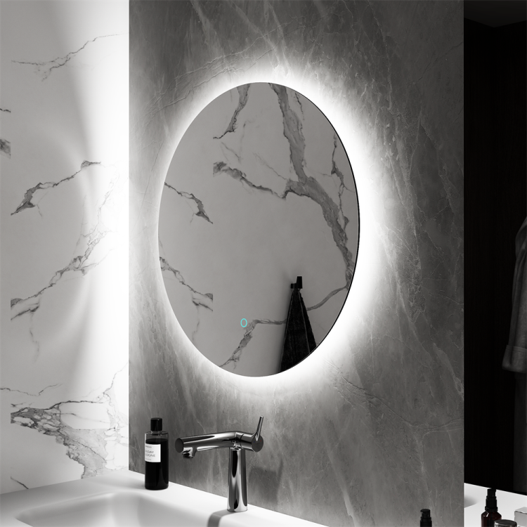 SHUIDAO — Frameless Round LED Backlit Wall Mirror with Touch Control