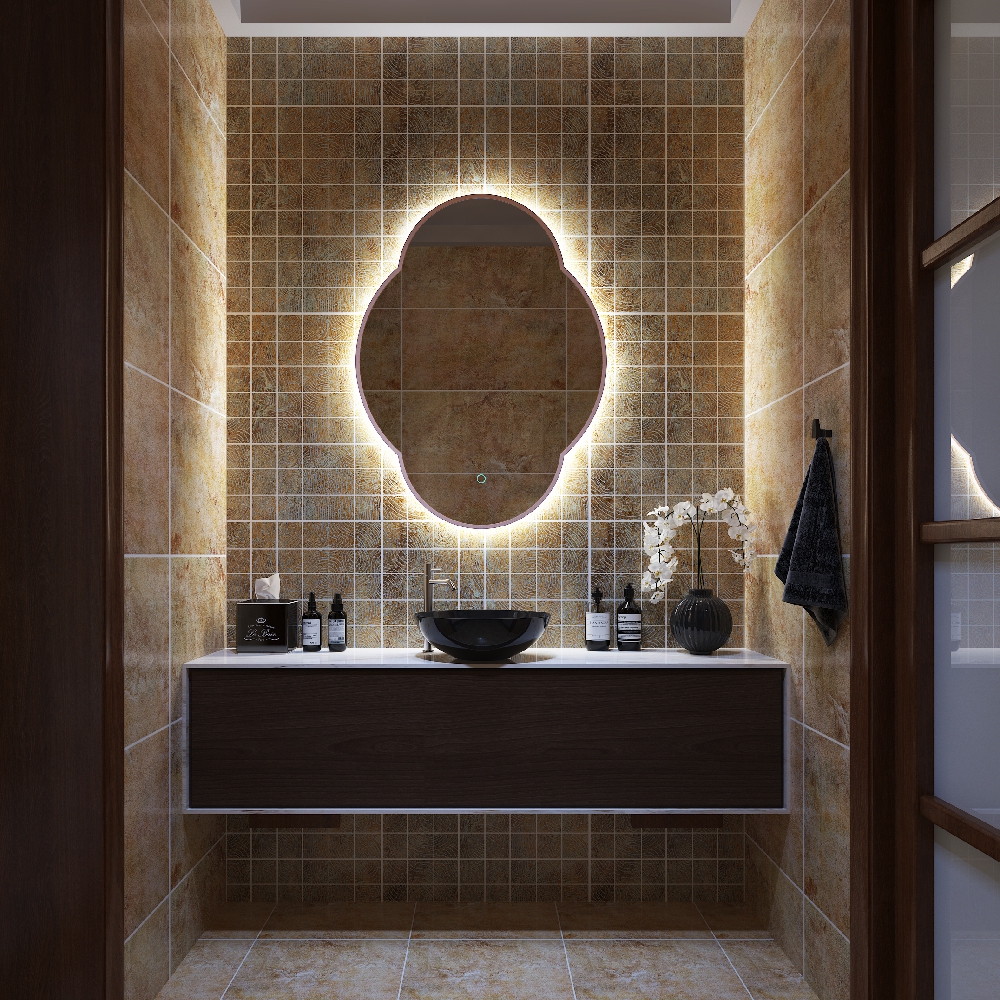Irregular Organic-Form LED Backlit Wall Mirror with Touch Control