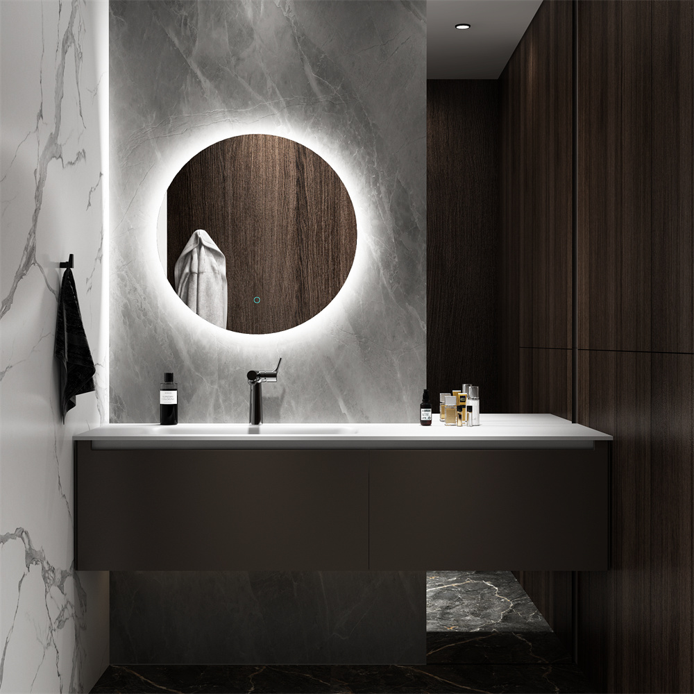 SHUIDAO — Frameless Round LED Backlit Wall Mirror with Touch Control
