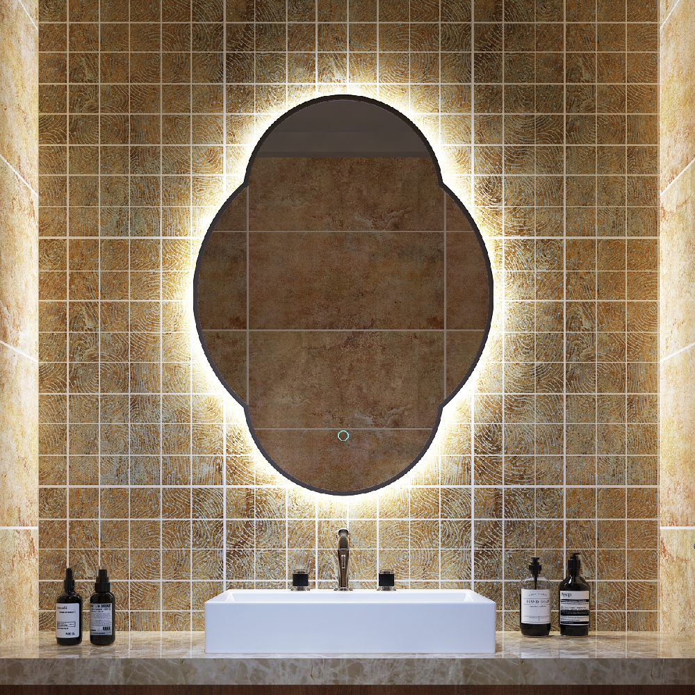 Irregular Organic-Form LED Backlit Wall Mirror with Touch Control